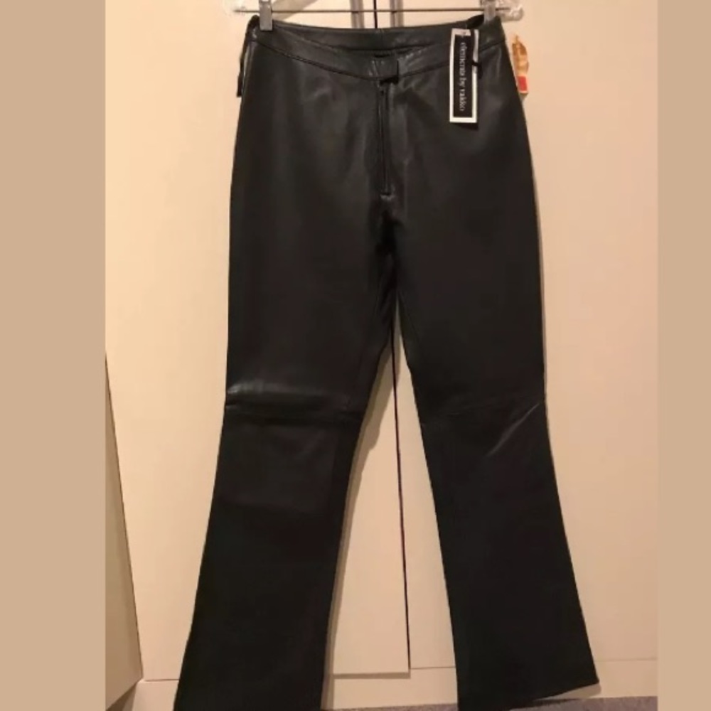 Elements by vakko green leather pants size 6 new